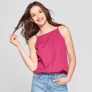 Universal Thread Hot Pink Eyelet Spring Tank Top L
